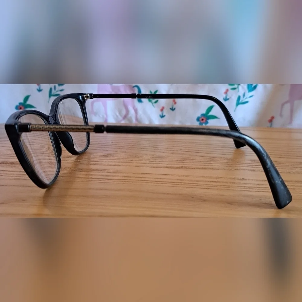 EUC Versace VE3293 Black & Grey Marble Cat Eye Casual Reading Glasses Frames